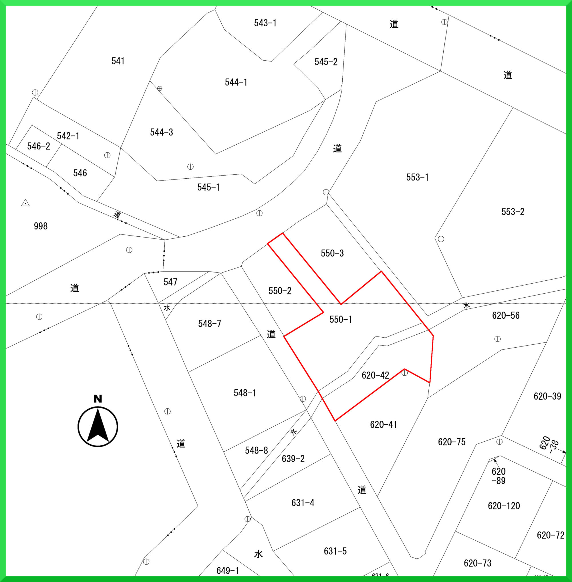 中古戸建て（土浦市小松）公図