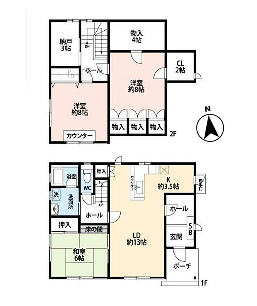 中古戸建て（土浦市永国東町）間取り図