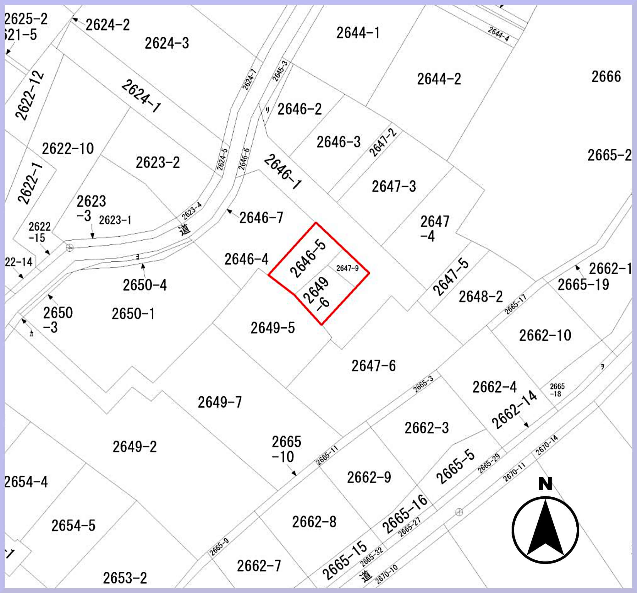 土浦市真鍋4丁目売地(公図)