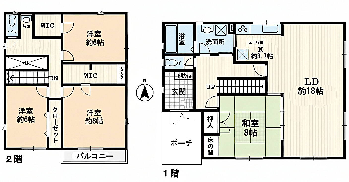 中古戸建て（阿見町南平台）間取り図