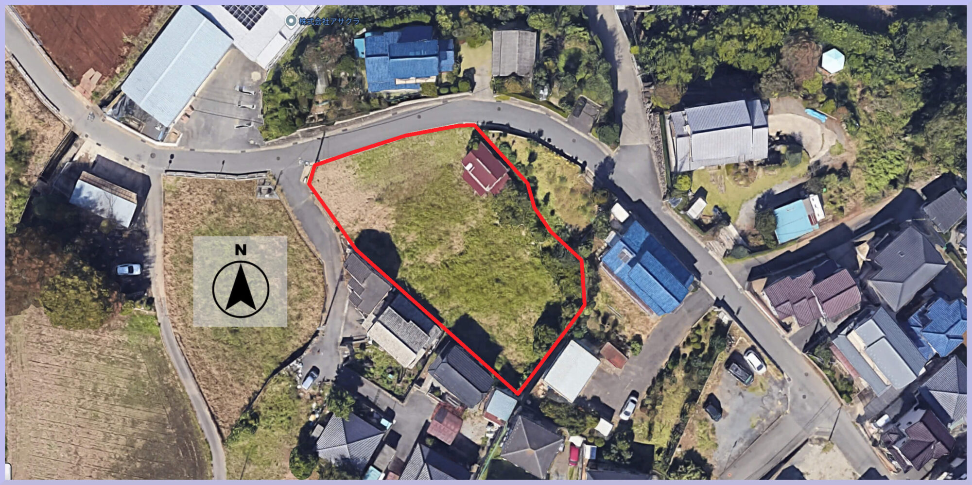 土浦市中貫売地（拡大案内図）