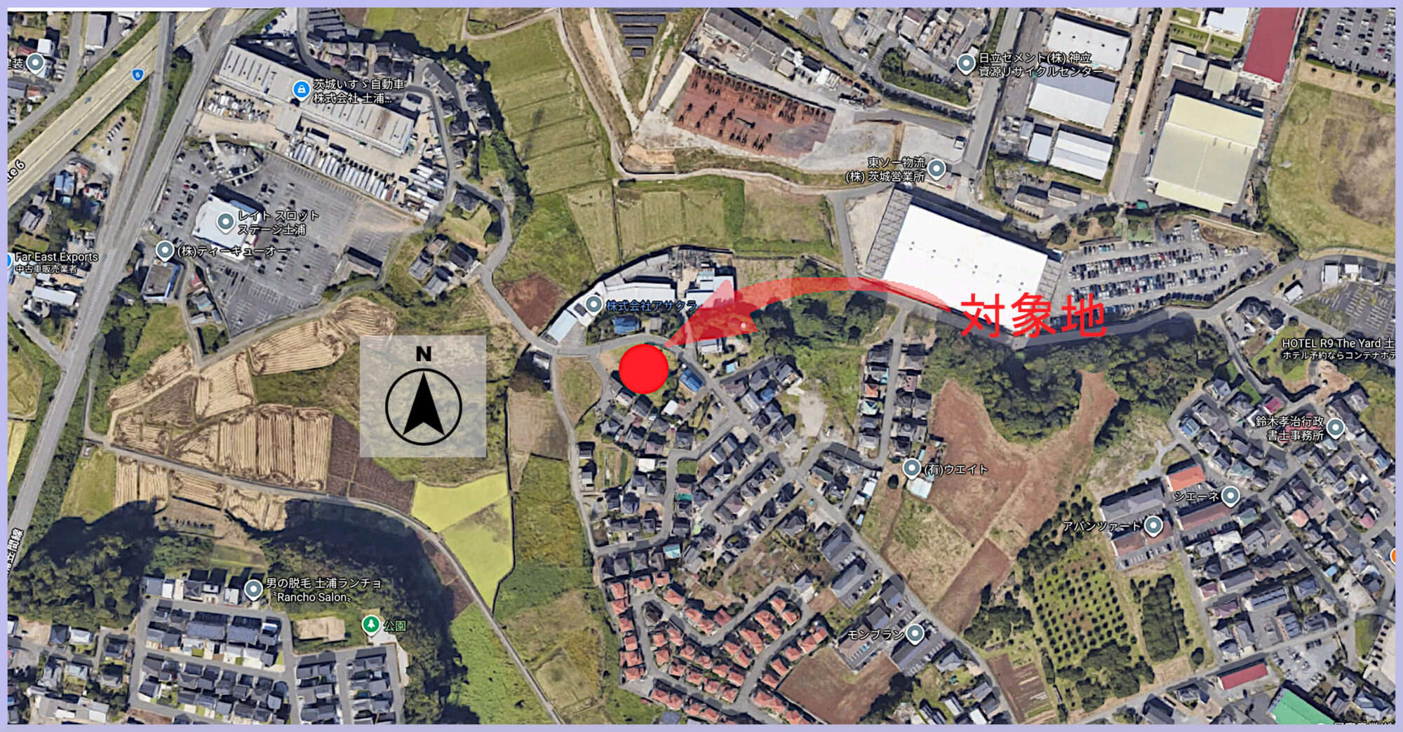 土浦市中貫売地（広域案内図）