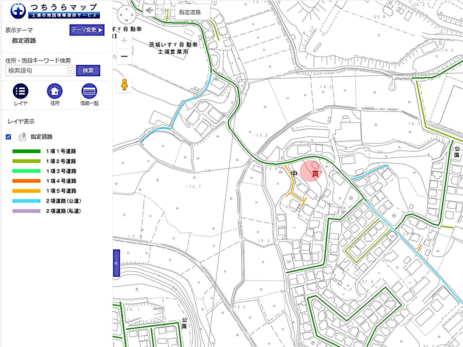 土浦市中貫売地（道路種類）