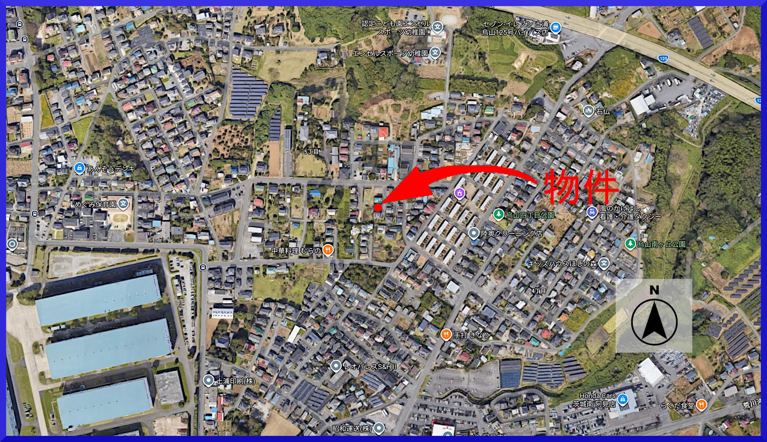 中古戸建て（土浦市烏山）案内図（広域）