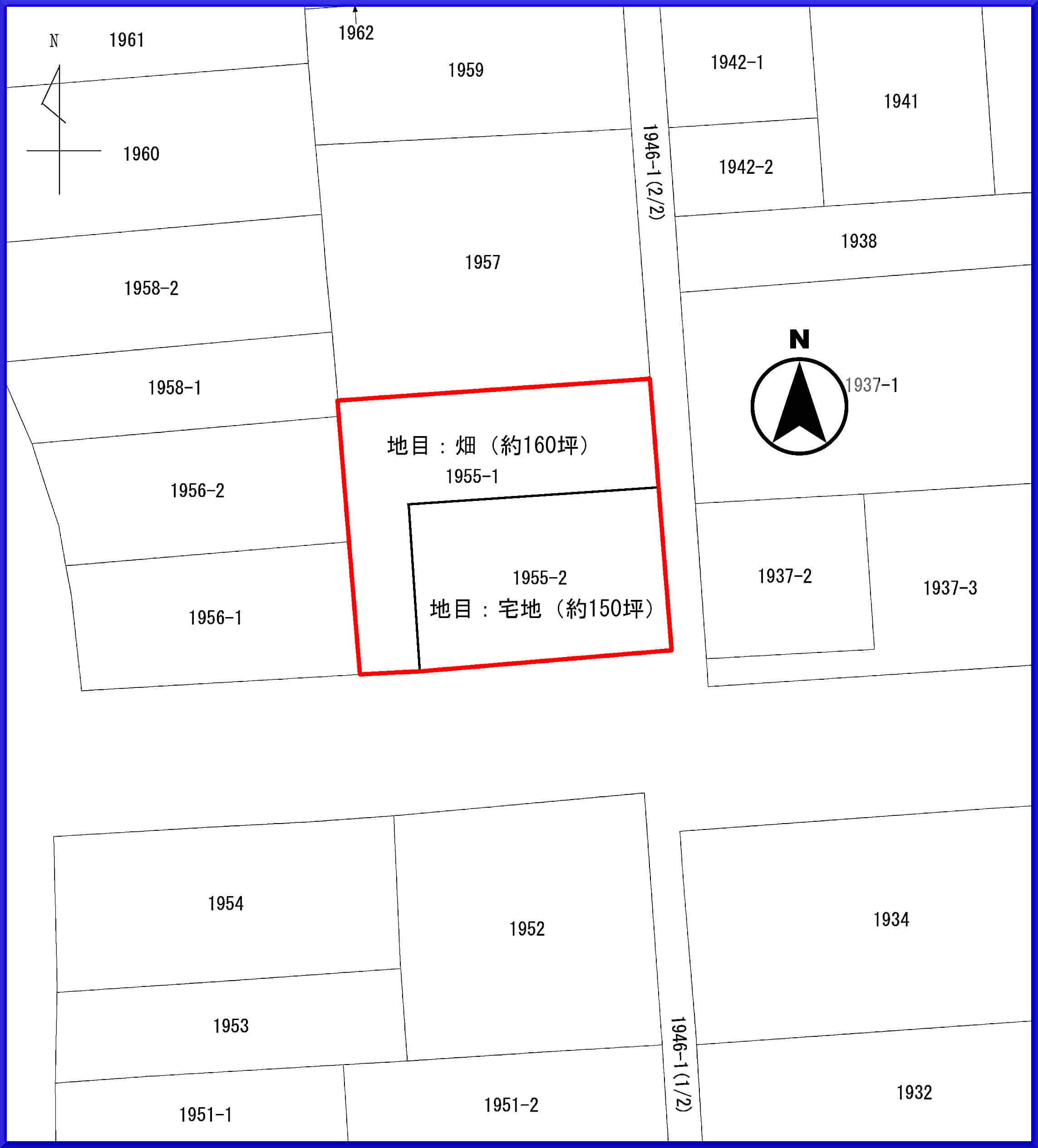土浦市沢辺売地+車庫(公図)