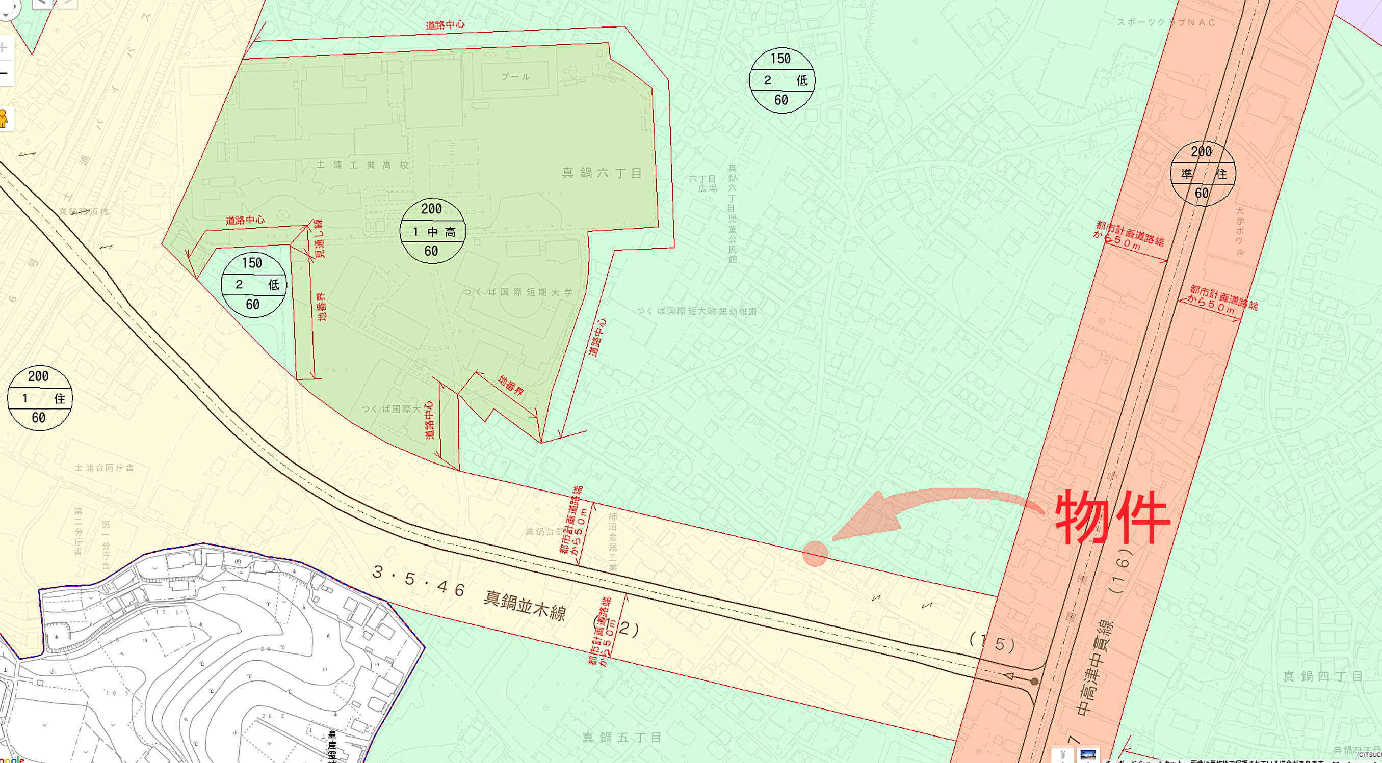 築古空き家(土浦市真鍋)用途地域