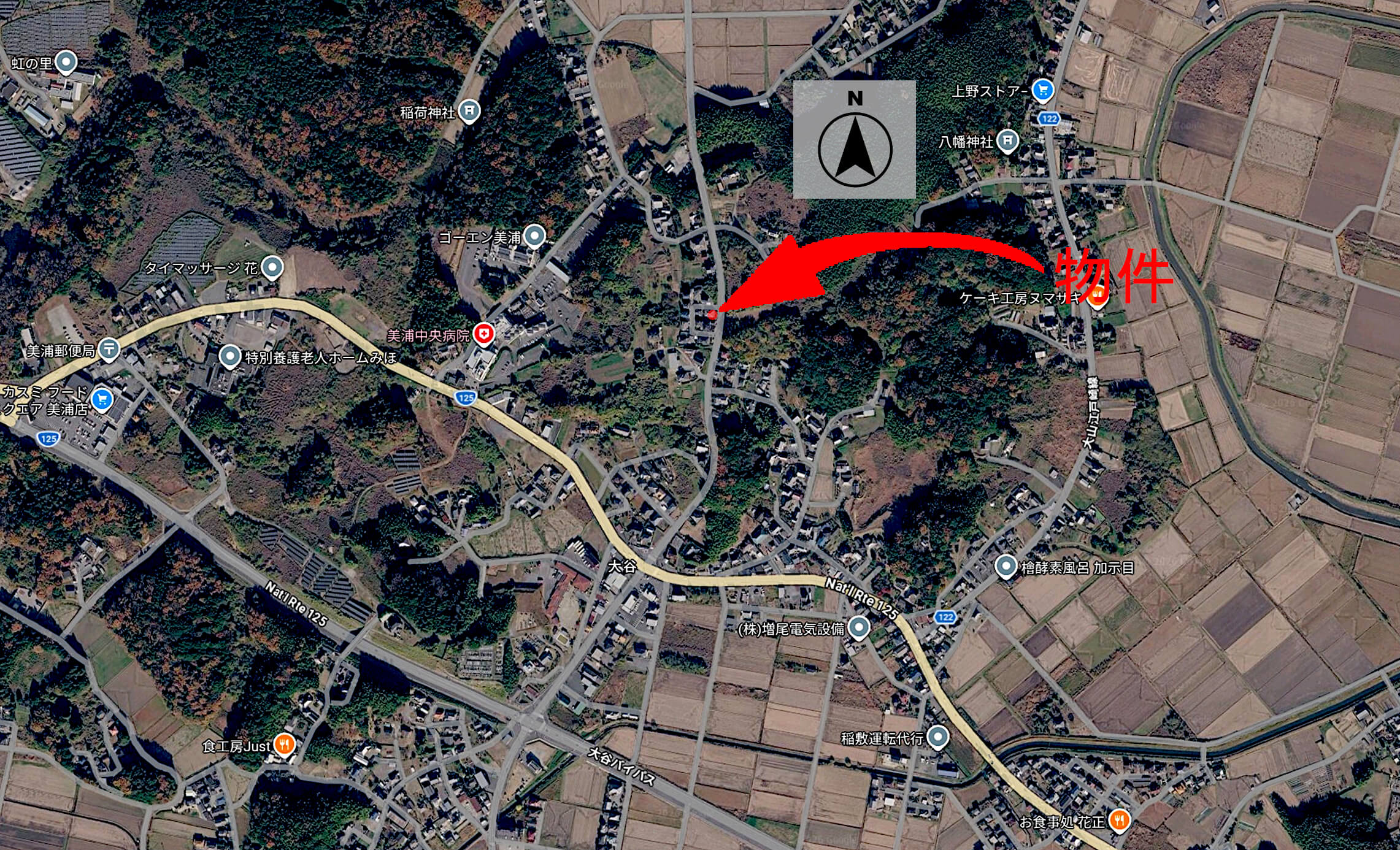 中古戸建て（稲敷郡美浦村）広域案内図